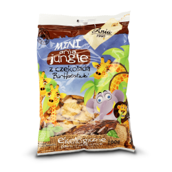 Cepumi Mini Zoo ar šokolādes gabaliņiem BIO 100g