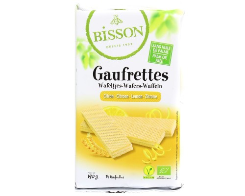 Vafeles ar citronu pildījumu BIO 190g