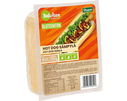 Hotdoga maizītes, bezglutēna, 4 x 65 g
