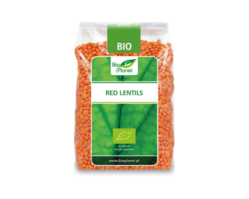Lēcas, sarkanās, lobītas BIO 500g