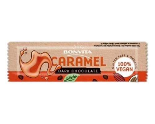 Tumšās šokolādes batoniņš ar karameli BIO 40g