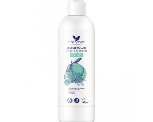 Enerģiju piešķirošā dušas želeja ar laimu un piparmētru BIO 250ml
