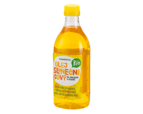 Saulespuķu eļļa, auksti spiesta, cepšanai BIO 1l
