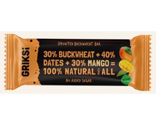 Diedzētu griķu batoniņš - mango BIO 35g
