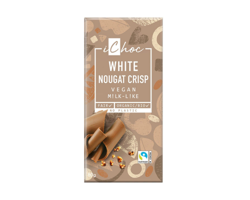 Baltā šokolāde "White Nougat Crisp" BIO 80g