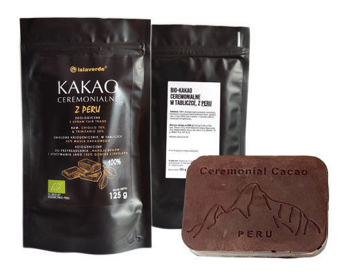 Ceremoniālais kakao no Peru BIO ISLAVERDE 125g