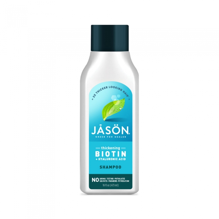 Apjomu palielinošs šampūns Biotin+Hyaluronic acid JASON 473ml