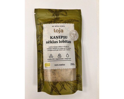Kaņepju sēklas lobītas (32% proteīns) BIO 250g