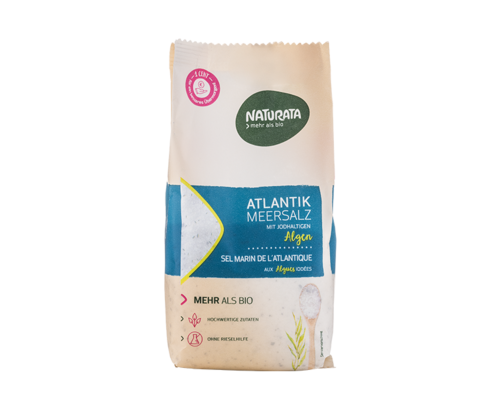 Atlantijas jūras sāls ar jodu saturošām aļģēm BIO 500g