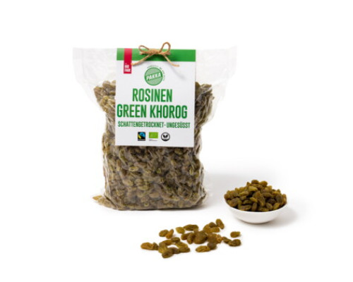 Zaļās Khorog rozīnes, žāvētas BIO 750 g