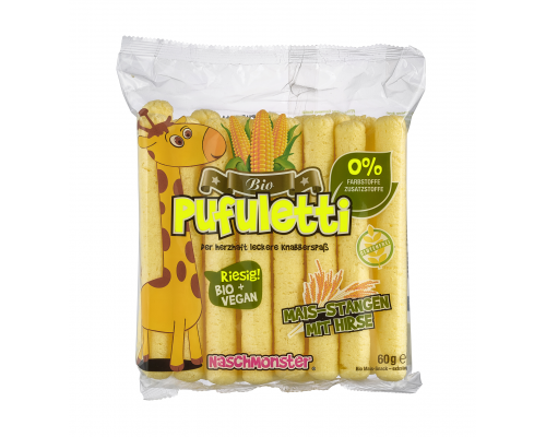 Kukurūzas-prosas pufi, nūjiņas BIO 60g