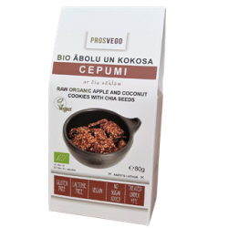 Ābolu un kokosa cepumi ar čia sēklām BIO 80g