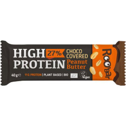 Zemesriekstu batoniņš pārklāts ar šokolādi, ar augu proteīnu BIO 40g