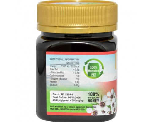 Manuka medus MGO 550+ (UMF 15+) BIO 250g