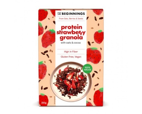 Protein - zemeņu granola 200g