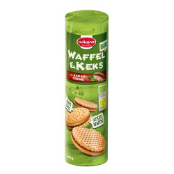 Vafeļu un biskvīta dubultcepumi ar kakao krēmu BIO 240g
