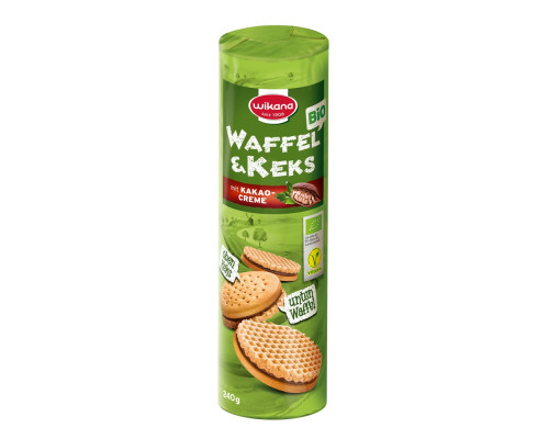 Vafeļu un biskvīta dubultcepumi ar kakao krēmu BIO 240g