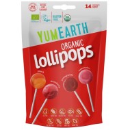 Konfektes uz kociņa ar dažādu augļu garšu BIO YUMEARTH 87g (14 konfektes)