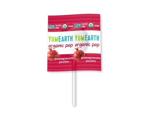 Konfekte uz kociņa ar granātābolu garšu BIO YUMEARTH 6.2g