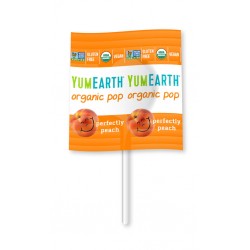 Konfekte uz kociņa ar persiku garšu BIO YUMEARTH 6.2g
