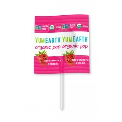 Konfekte uz kociņa ar zemeņu garšu BIO YUMEARTH 6.2g