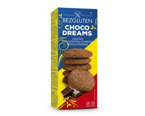 Šokolādes cepumi "Choco Dreams", bez pievienota cukura, bezglutēna 110g