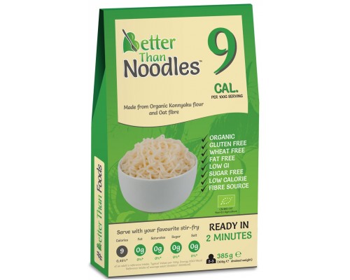 Konjac auga nūdeles, 9 kalorijas BIO 385g