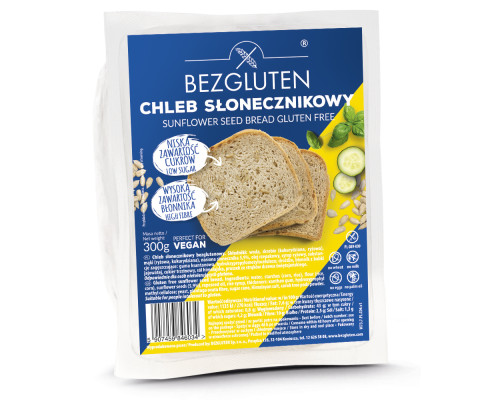 Bezglutēna saulespuķu sēklu maize, BEZGLUTEN, 300g